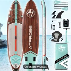BRAND NEW in box 📦 ATPROSS wood grain pattern Premium SUP Paddleboard with seat