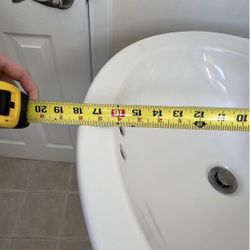 White Pedestal Sink - Project Source Alexa - Good Condition