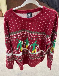 Buddy the Elf Movie Ugly Christmas Holiday Sweater Red Crewneck Men’s XL