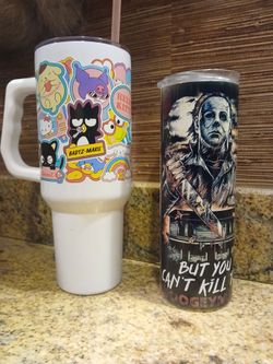 Hello Kitty and Michael Myers Tumbler