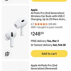 AIR PODS PRO-2 nd Generation-$180