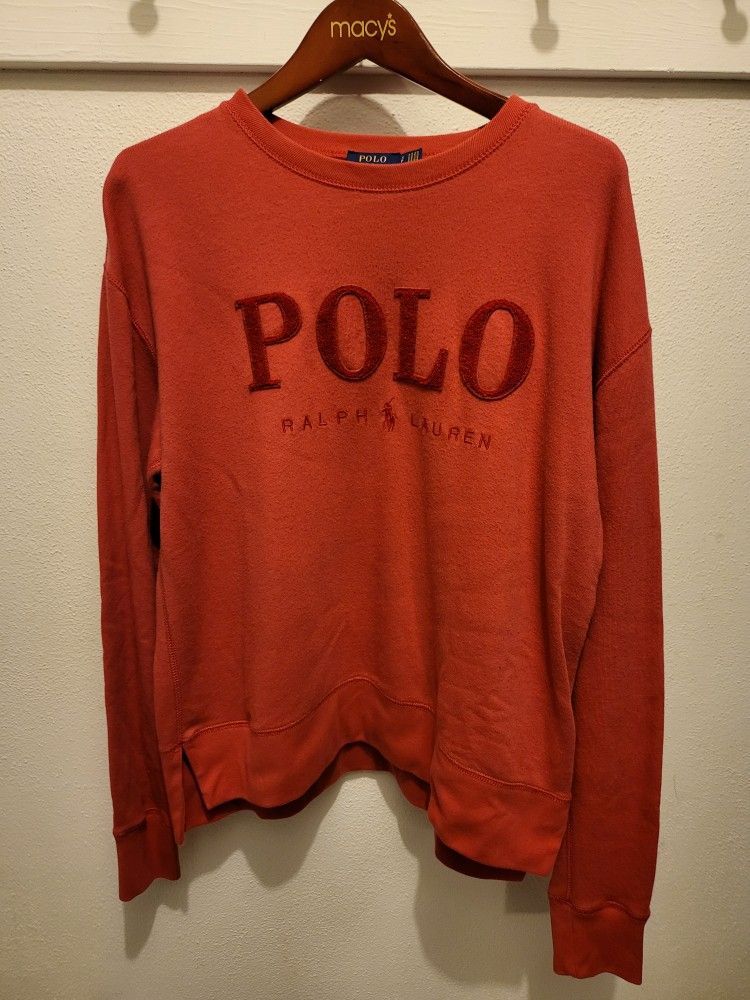 Polo Ralph Lauren Women's Sweatshirt Fleece Pullover Size Small NANTKT RED