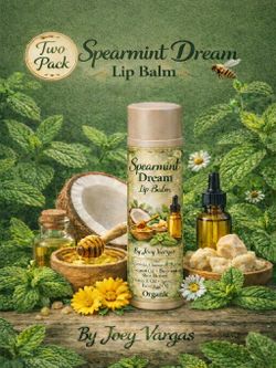 2 Pack Spearmint Dream Lip Balm Organic Handmade Moisturizing Lip Care 