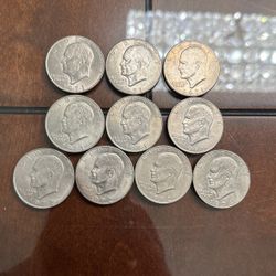 EISENHOWER DOLLAR COINS (10)