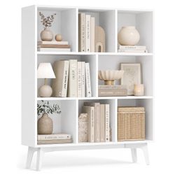 Collection - Bookshelf, Bookcase, Cube Shelf | With 8 Compartments, Storage Shelf, For Living Room, Home Office, Dining Room, 9.4 X 35.4 X 42.3 Inches