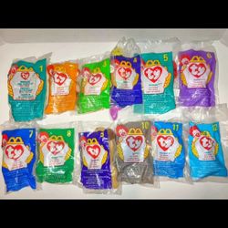 1998 Complete Set Of 12 McDonald's Teenie Beanies 