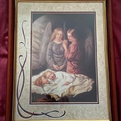 Wood Framed Angel Print 