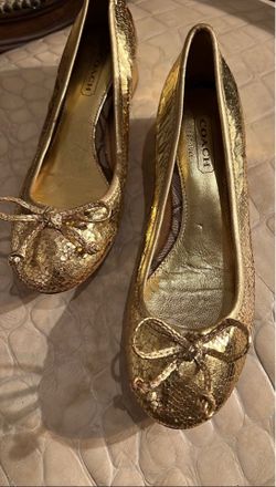 Coach- Gold Ballet Flats