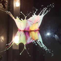 Photo on Metal The Emulsified Rainbow Drop

