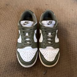 $35 Women’s Vintage Green and white Nike Dunk Low trainers $35