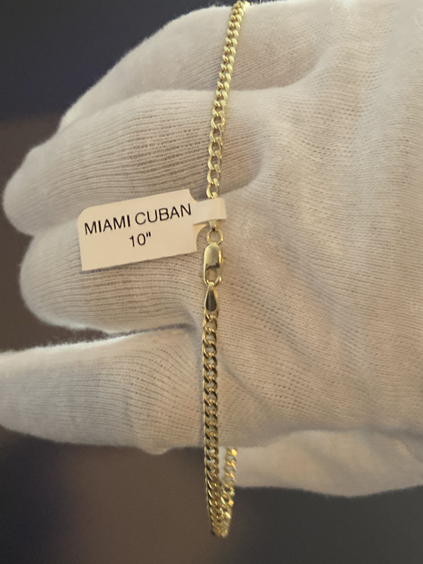 10k Real Gold 2.8mm Miami Cuban Anklet
