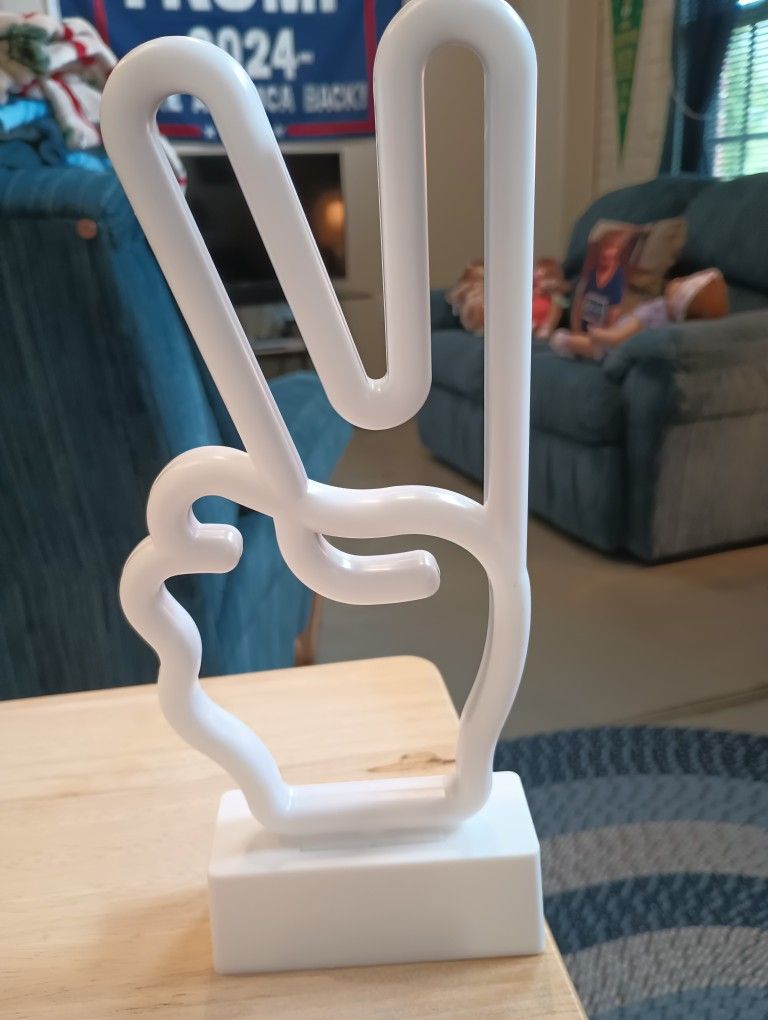 Peace Neon Desktop Sign