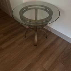 Glass Top Side Table 