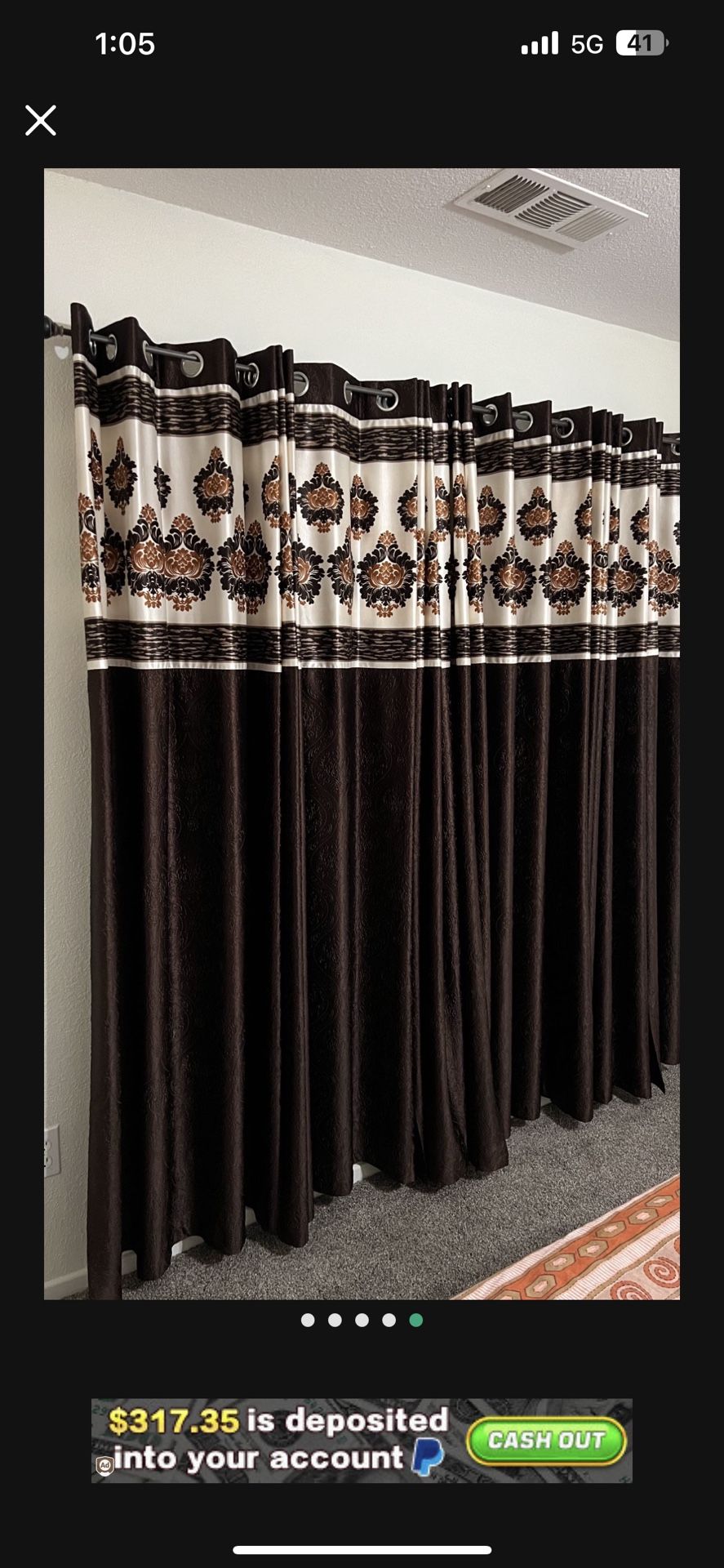 curtain $5 each height 80/ W 48