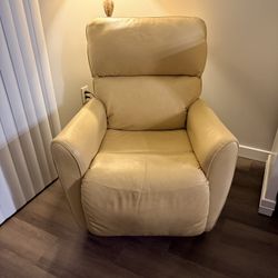 Yellow Leather Recliner Rocker