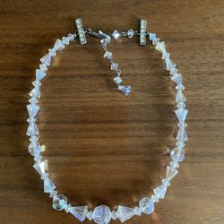 Vintage Iridescent Crystal Choker Necklace 