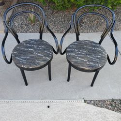 Pair Of Vintage French Bistro Chairs 