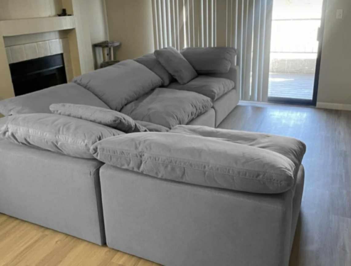 Grey Cloud Modular Sectional Couch Sofa