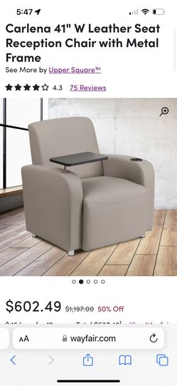 Leather Seat Reception Chair