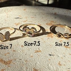 14K REAL GOLD Rings Size 7-7.5 