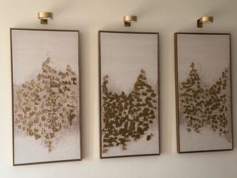 3 gold wall art