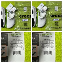 Crocs Bistro Work Clog White Size 5/7