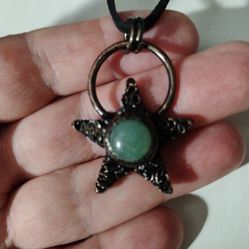 Copper Green Adventurine Star Pendant
