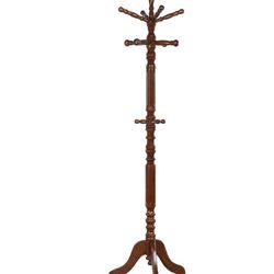 ACHELLE 11 HOOK FREESTANDING COAT RACK HAT HANGER TOBACCO