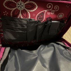 Pink And White Travel Backpack On Wheels