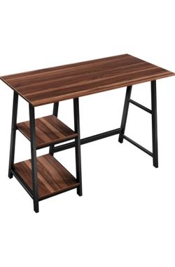MOVING OUT, MUST GO - Brown wooden desk with black metal legs