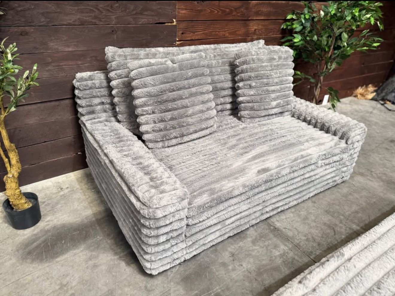 Thomasville Wills Corduroy Oversized Chair and Storage Ottoman