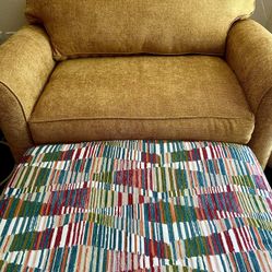 Large Overstuffed Chair with Ottoman