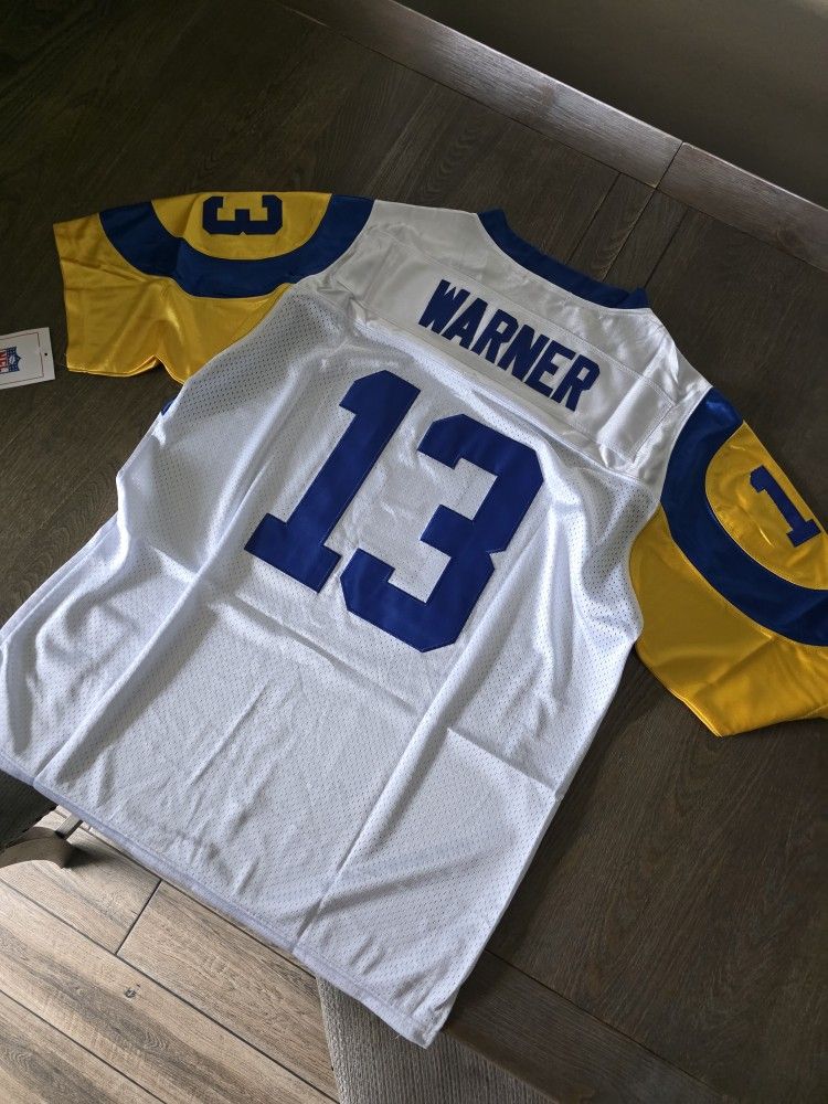 Kurt Warner Rams Jersey #13 – White/Yellow (Men’s)