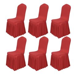 6 Red Chair Covers 