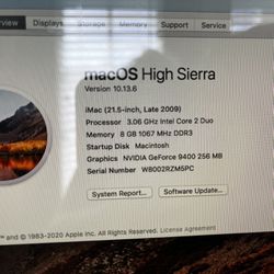 IMAC OS High Sierra Desk Top Computer 