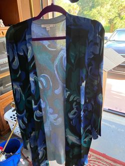 Chico's Open-Front Cardigan with Abstract Print