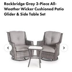 Rockbridge 3pc Swivel Glider Chairs And Table