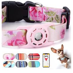 AirTag Dog Collar Size AirTag Dog Collar, Padded Apple Air Tag Dog Collar, Adjustable Air Tag Accessories Pet Collar, Nylon Pet Collars for Large Dogs