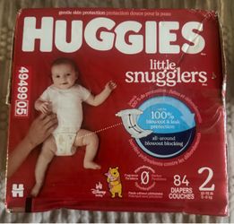 New Huggies Little Snugglers Baby Disposable Diapers Size 2 (12-18 lbs) 84 Count