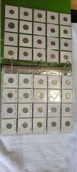 Coin Collection 240 Roosevelt Dimes in Flips and A Binder
