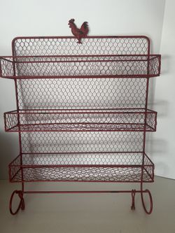 farmhouse-style chicken wire wall organizer