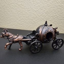 Vintage Metal Die Cast 4" Cinderella Horse & Pumpkin Carriage Pencil Sharpener