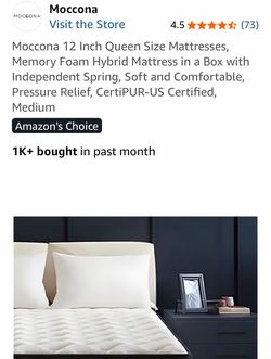 Moccona 12 Inch Queen Size Hybrid Mattress
