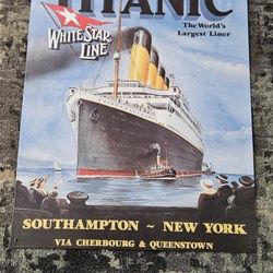 Titanic Whitestar Line metal sign vintage (12 3/8" x 16")