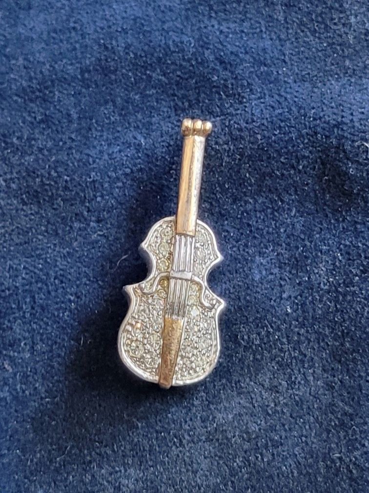 Violin/Cello Silver And Gold Tone Brooch