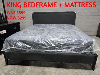 King Bedframe + MATTRESS 50% OFF