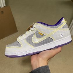 Size 12 - Nike Union LA x Dunk Low Passport Pack - Court Purple Yellow Lakers