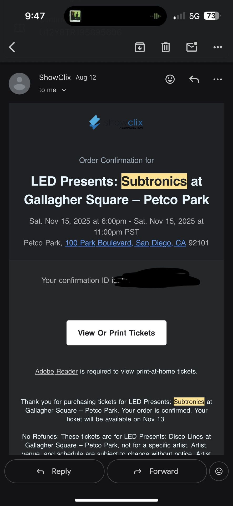 Subtronics San Diego Petco Park 11/15