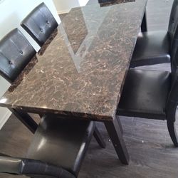7pcs FAUX MARBLE Dinning Set