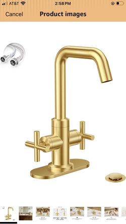 Brushed Gold 2-Handle 4 Inch Centerset Single Hole Bathroom Faucet with Drain,Deck Plate